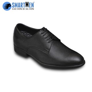 Giày tây Vân sần Tăng chiều cao da bò SmartMen GC-09SD Đen