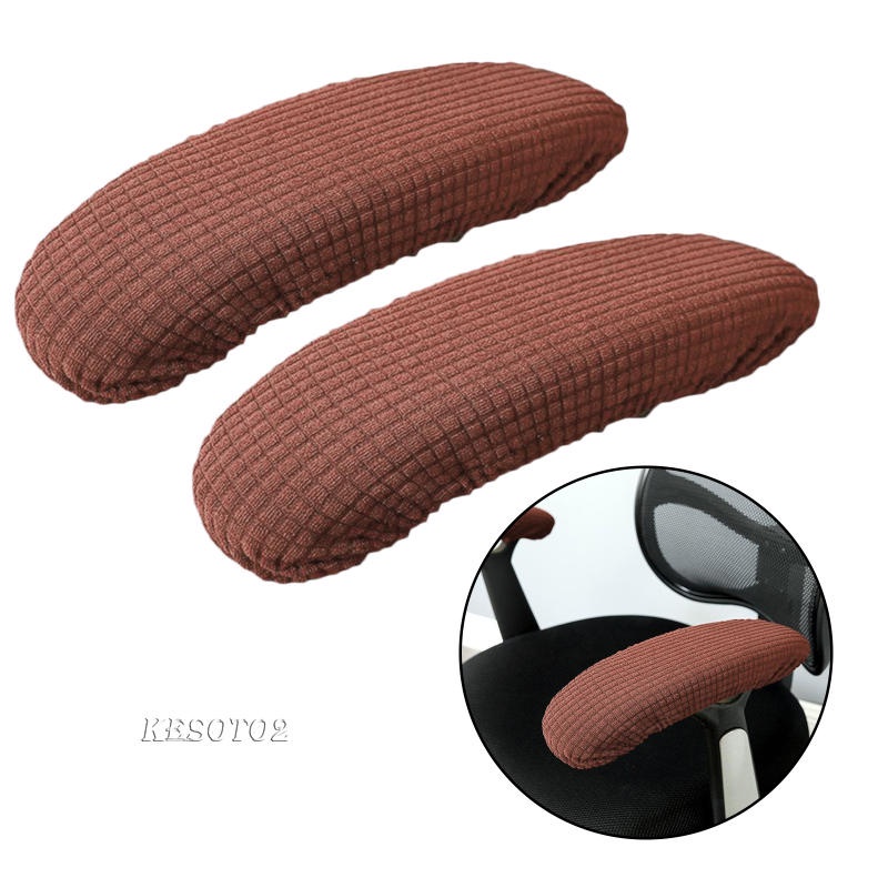 Set 2 Vỏ Bọc Tay Vịn Ghế Ngồi Văn Phòng Co Giãn Màu Đen