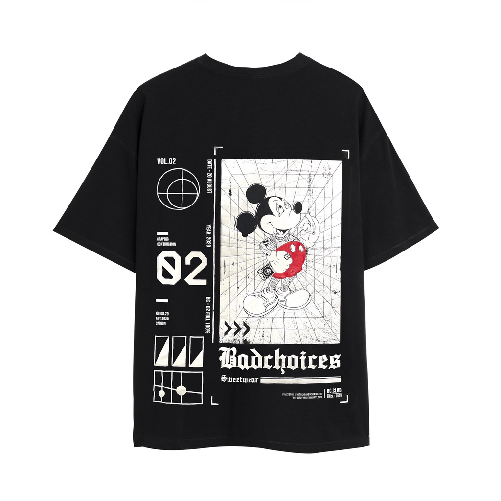 Áo thun Bad Choices form rộng cotton thoáng mát ver MICKEY Vol.02