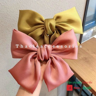 Kẹp Tóc Hình Chiếc Nơ Siêu Xinh - Kẹp Tóc Phối Nơ Bản To Vải Satin Cao Cấp Hàn Quốc