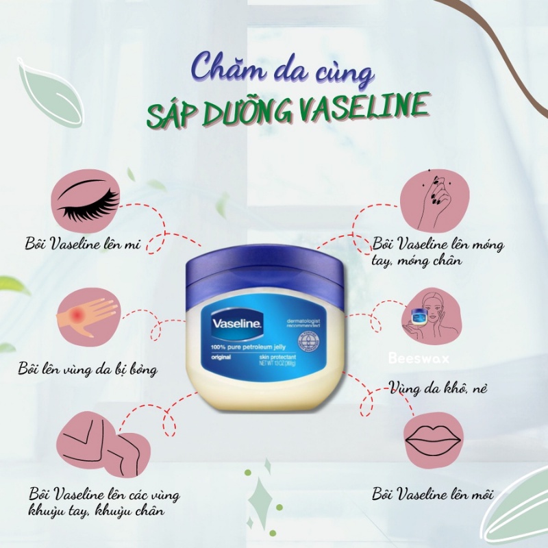 Sáp dưỡng ẩm dưỡng môi Vaseline Pure Petroleum Jelly 49g 100% Pure Petroleum Jelly Original Skin Protectant