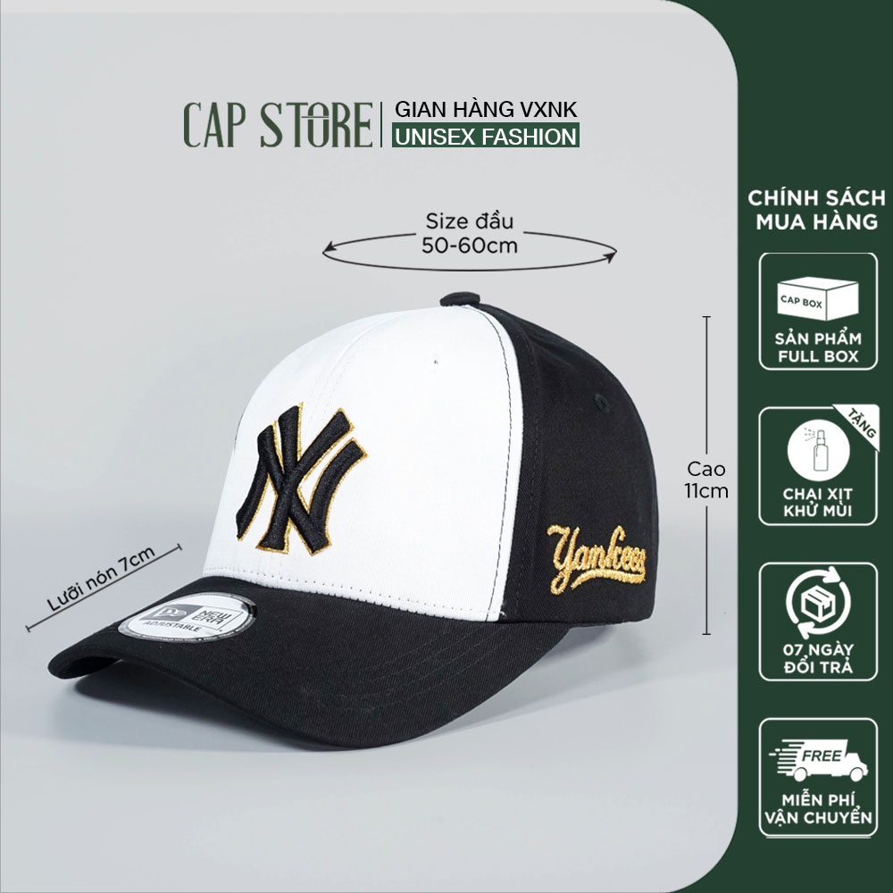 Nón NY Xuất Khẩu - Mũ nam nữ lưỡi trai thời trang cá tính unisex phom dáng thể thao full box kèm chai xịt vệ sinh nón