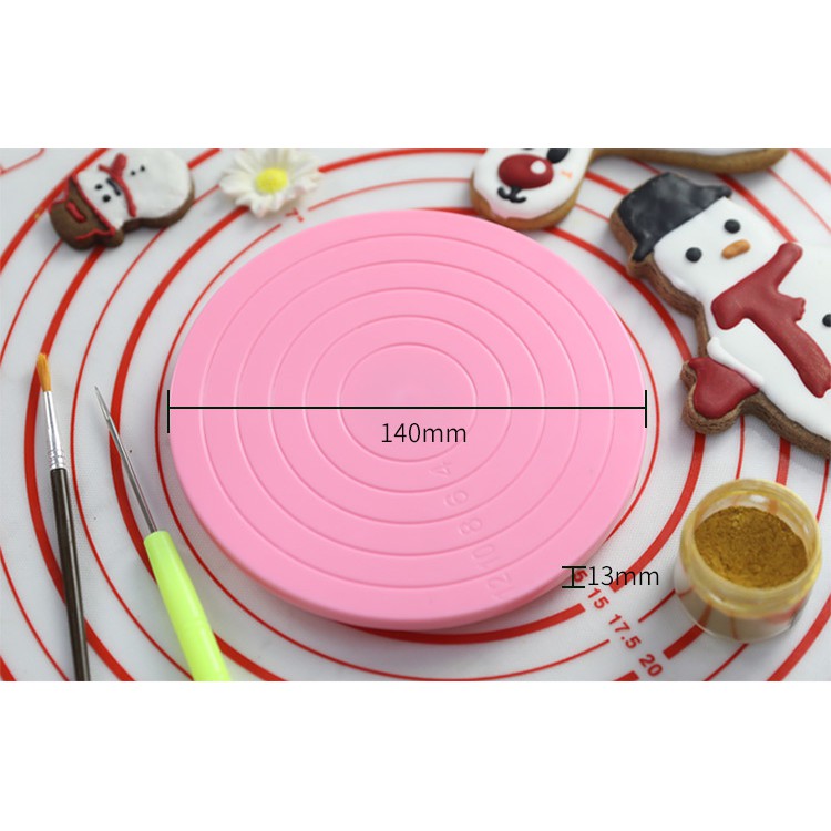 Bàn xoay 360 độ 14cm bằng nhựa trang trí bánh kem