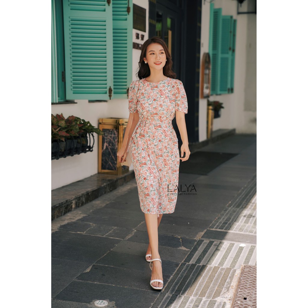 LALYA_Váy suông wrap nơ eo