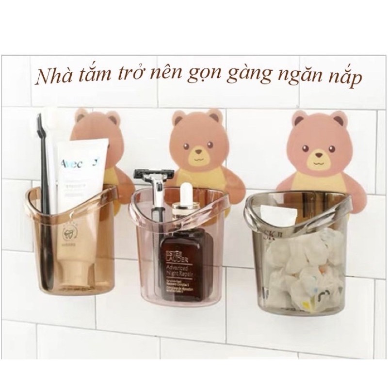 Cốc Đa Năng Dán Tường Hình Gấu Siêu Xinh