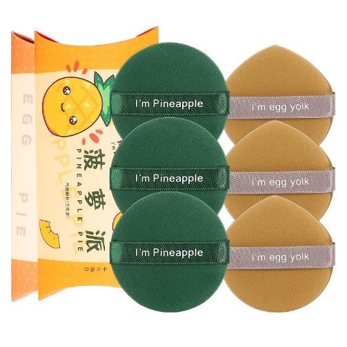 Set 3 Mút Tròn  2 mặt Tán Phấn Nước Kem Nền BB Cushion và phấn phủ