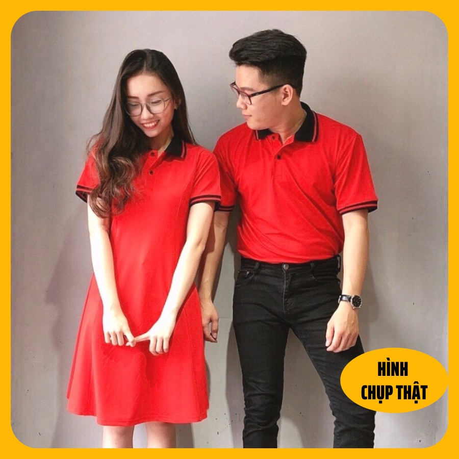 Đồ đôi nam nữ đẹp Set áo váy sơ mi Hàn Quốc dáng dài COUPLE STORE