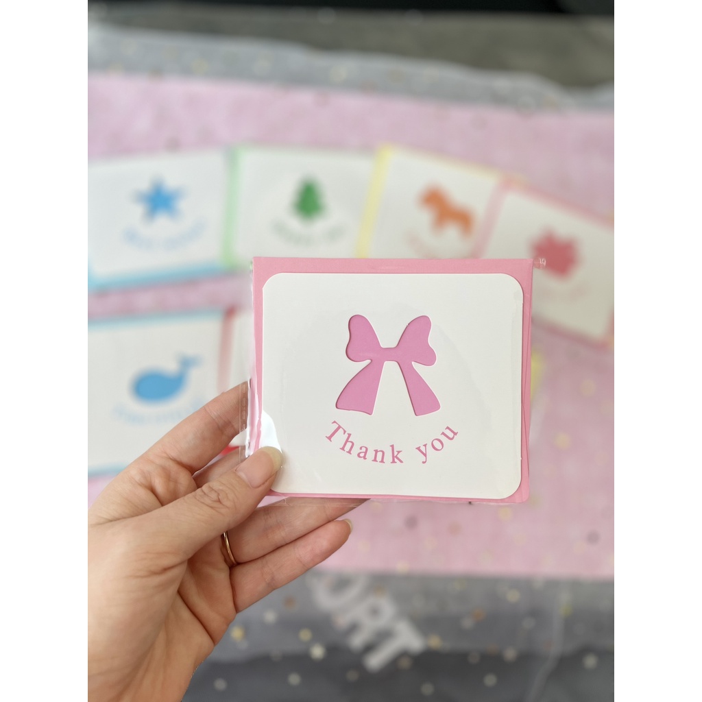 Thiệp chúc mừng các dịp sinh nhật, cảm ơn, kỷ niệm tình yêu, tốt nghiệp kèm bì thư cắt hình ngộ nghĩnh