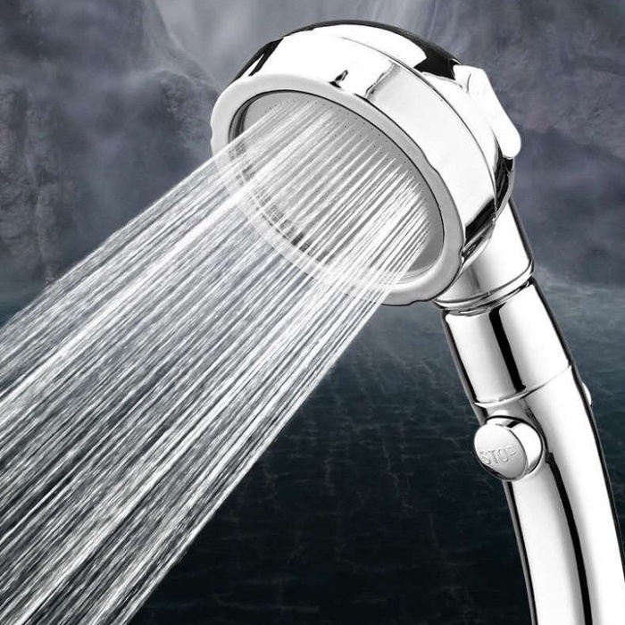 [ Có Video ] Bộ tay sen, vòi sen tắm tăng áp màu bạc cao cấp xoay 360 độ, 3 chế độ nước phù hợp mọi thời đại - QM048