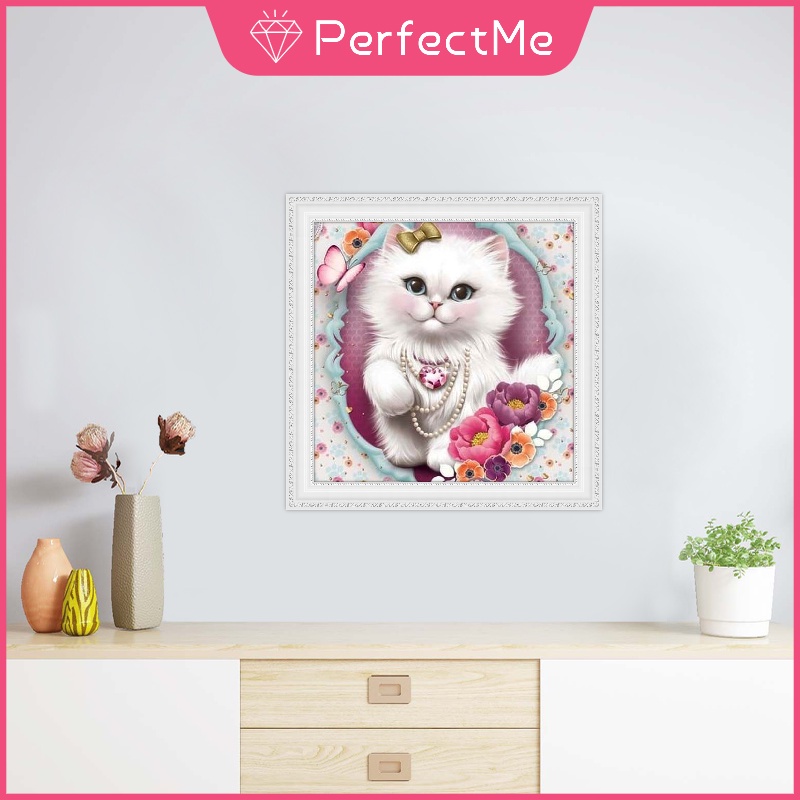 Bộ tranh đính đá 5D DIY hình mèo và chó dễ thương trang trí phòng ngủ cho cặp đôi