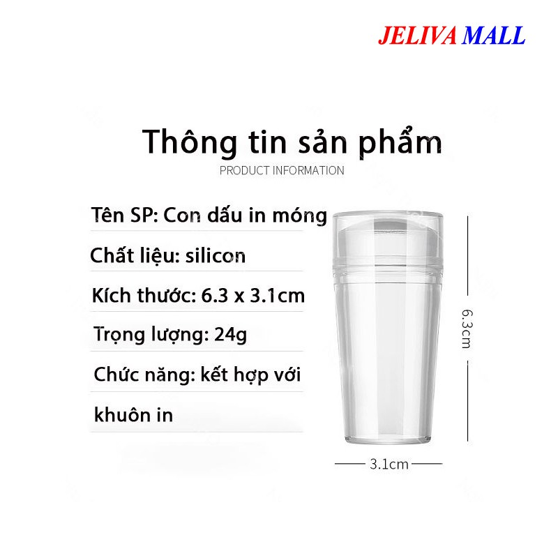 Con dấu in móng tay đầu in silicon in họa tiết từ khuôn hình mẫu