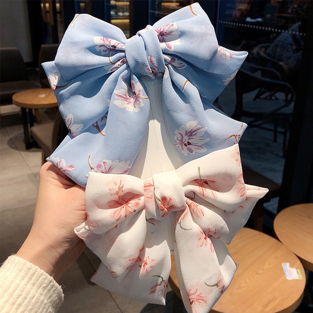 Kẹp Tóc Hình Nơ Vải Chiffon Thời Trang Cho Nữ