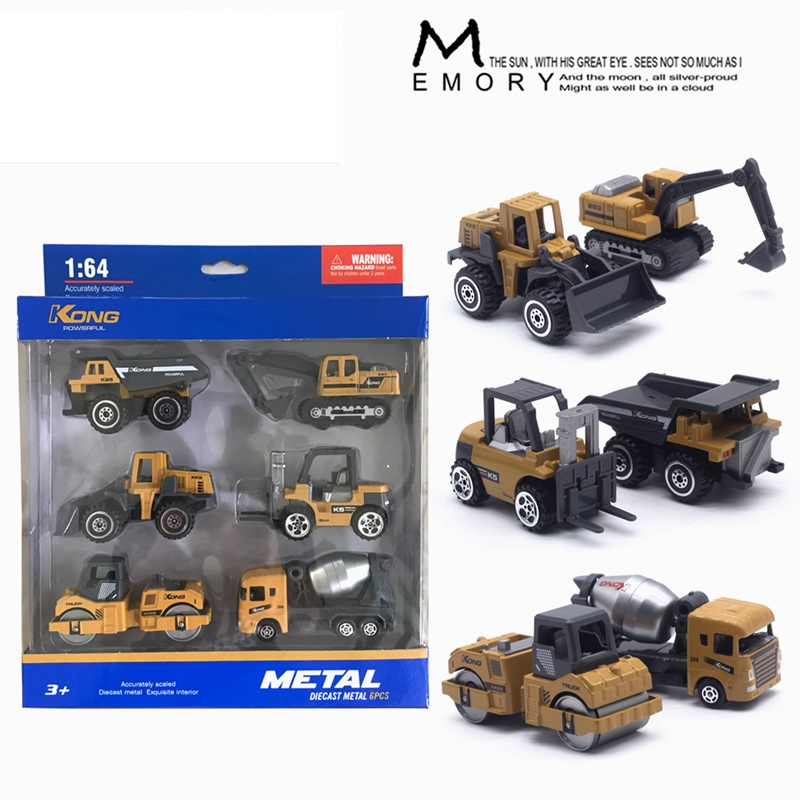 BỘ 6 XE CÔNG TRÌNH KIM LOẠI CHO BÉ