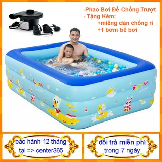 - Bể Bơi Phao Thành Cao Cho Bé hình chữ nhật tùy chọn 3 tầng - center365