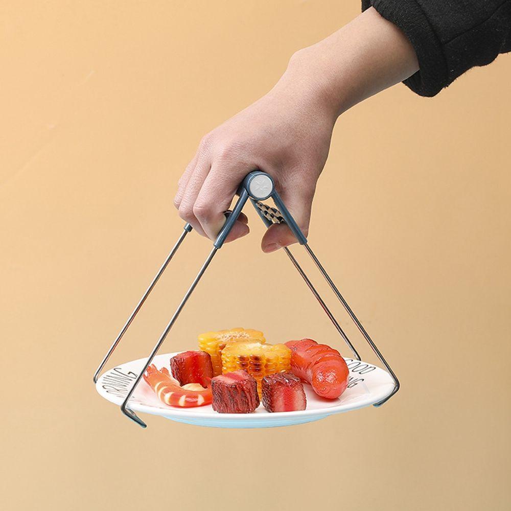 Dụng Cụ Kẹp Chén Dĩa Bằng Silicone Và Thép Không Gỉ Chống Bỏng Tiện Dụng