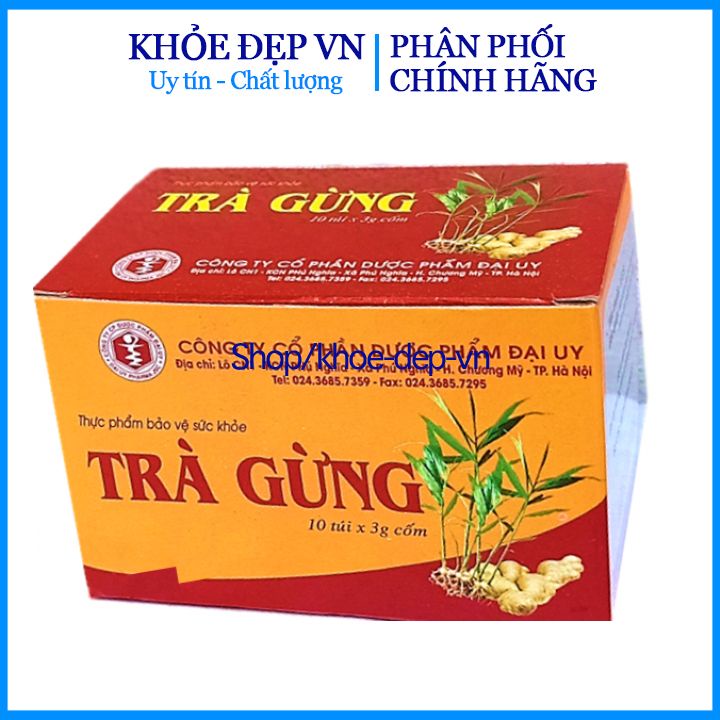 HSD 2023 - Trà gừng quế Đại Uy làm ấm cơ thể, giảm đầy hơi, khó tiêu, giảm cảm lạnh - Hộp 10 gói x 3g | BigBuy360 - bigbuy360.vn