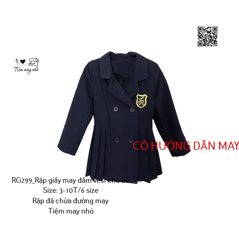 RG299_Rập giấy may đầm vest cho bé