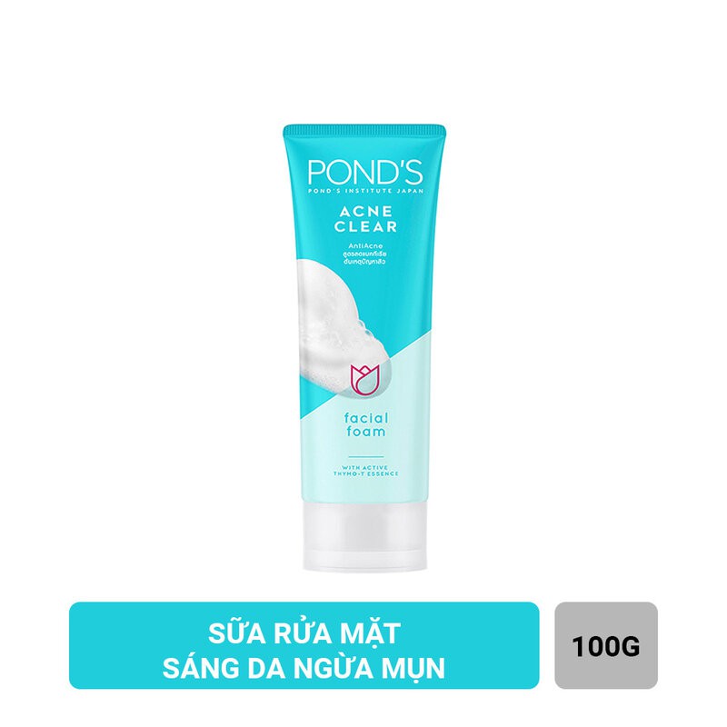 Sữa Rửa Mặt Pond's Làm Sáng Da Ngăn Ngừa Mụn 100g Acne Clear Facial Foam #70