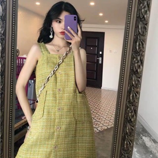 [Hàng Order] Váy hai dây vải tweed cao cấp