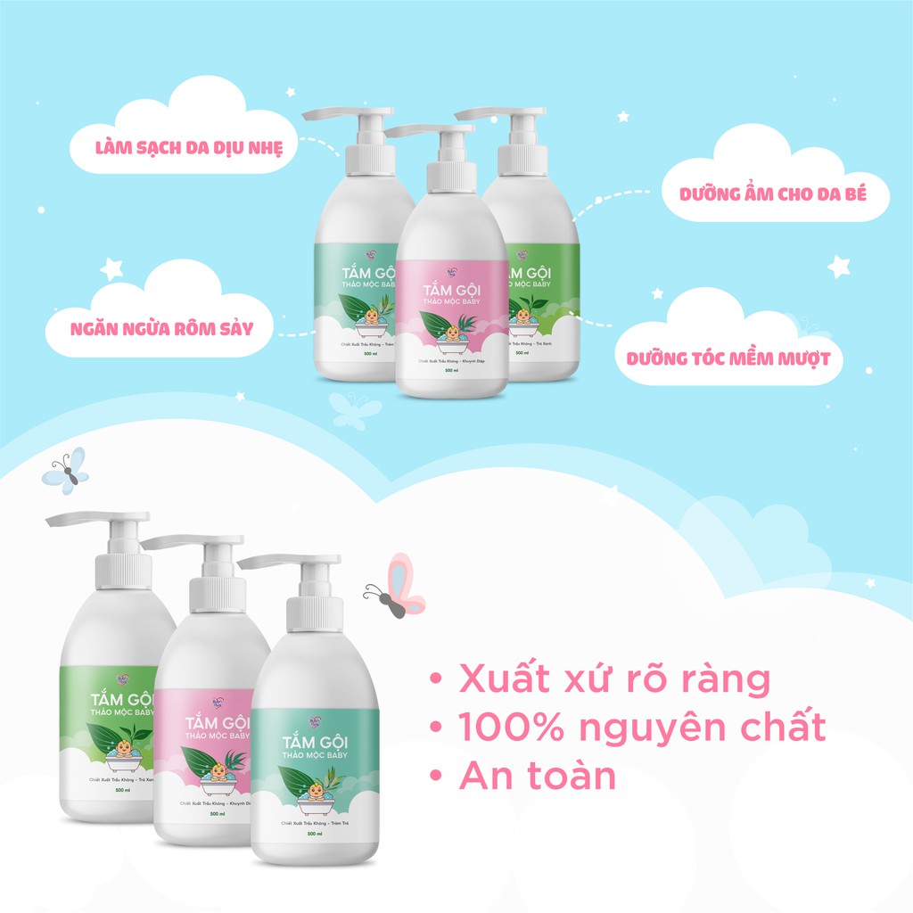 Sữa tắm gội cho bé chiết xuất thảo mộc Trầu Không 500ml BuB&MuM