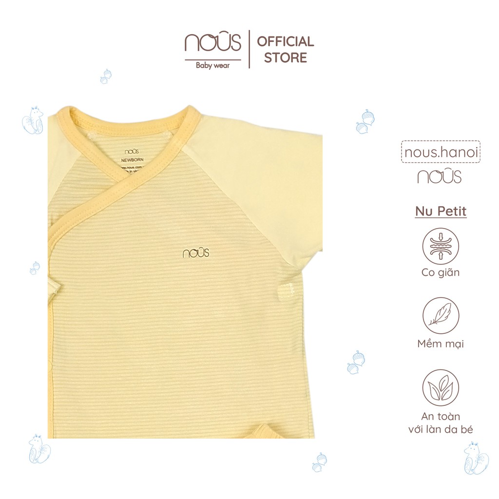 Bộ Quần Áo Sơ Sinh Nous Cài Lệch Kẻ Vàng Nous (Size Sơ Sinh Newborn NB) - NBCL9