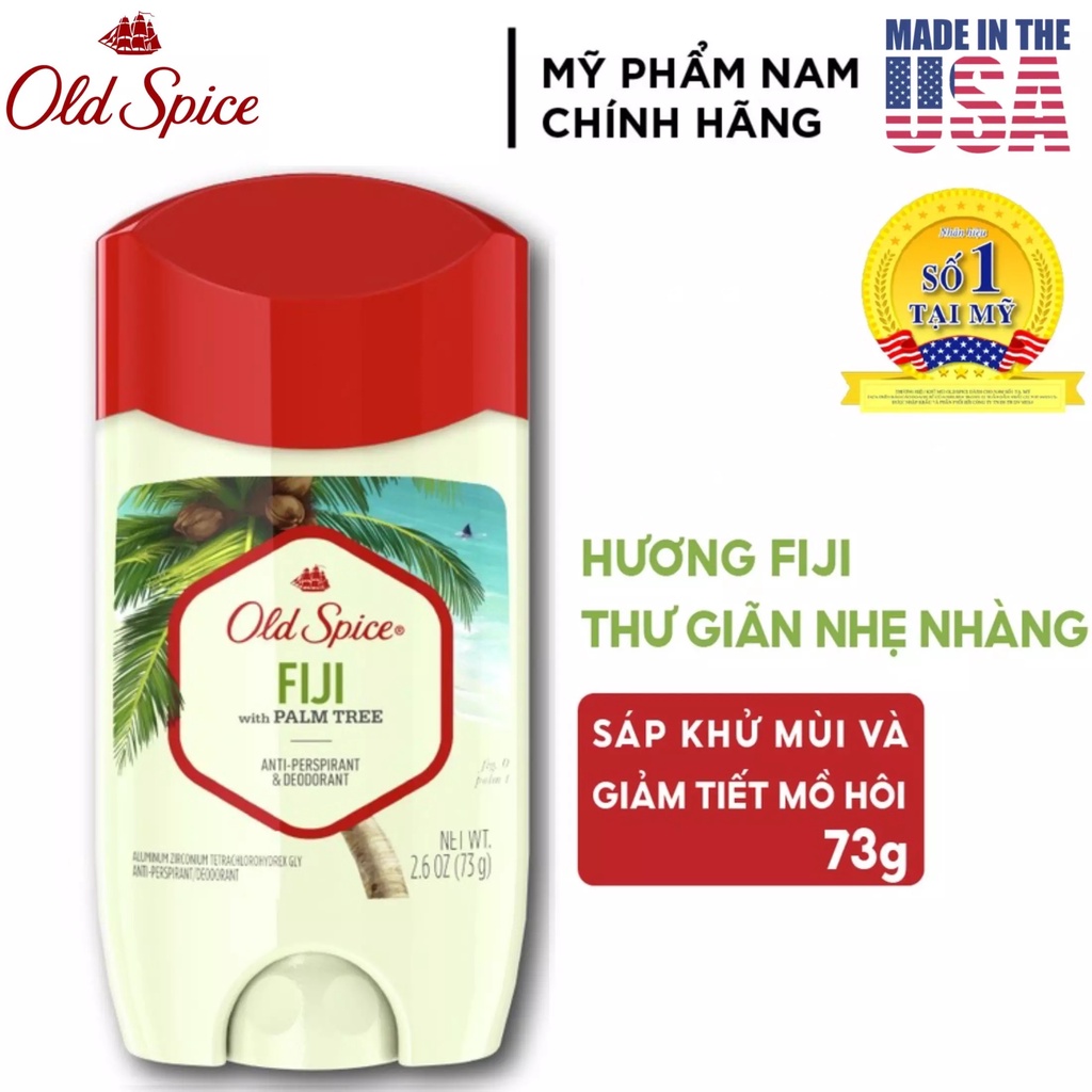 Lăn sáp khử mùi nam Old Spice Fiji 73g (sáp trắng) ngăn mồ hôi - Mỹ