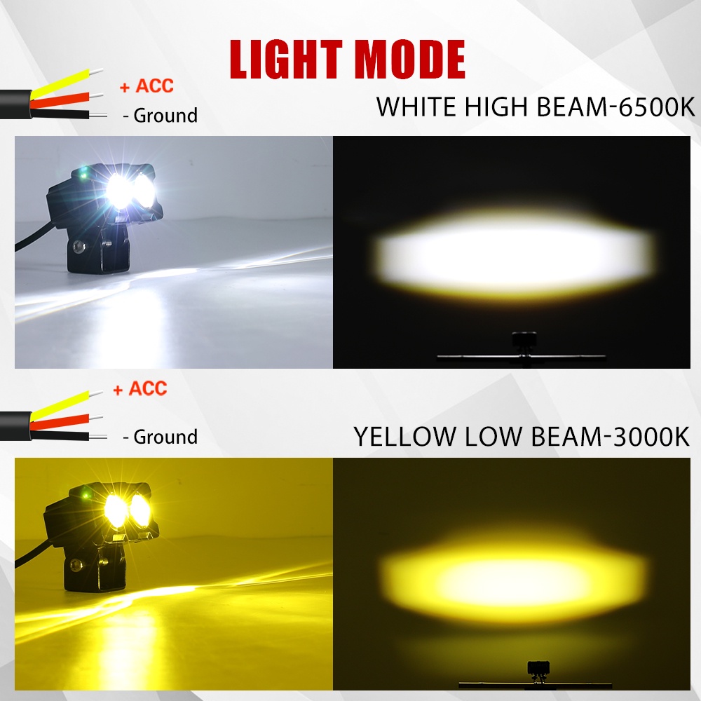 Đèn Pha Led Ánh Sáng Trắng 6000K 3 Inch 12D Ánh Sáng Trắng 3500K Cho Xe Hơi Xe Tải SUV