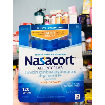 Xịt mũi NASACORT ALLERGY hỗ trợ làm giảm dị ứng mũi, thông mũi, hắt xì, ngứa mũi USA