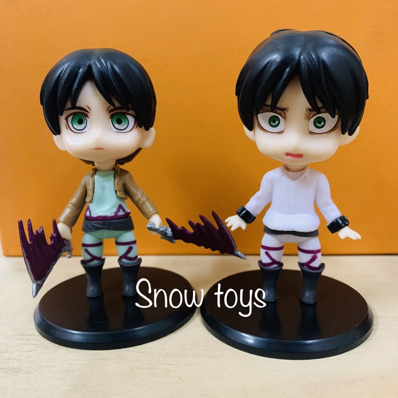 Mô hình Attack On Titan - AOT - Đại chiến Titan - Eren Yeager & Levi Ackerman - Cao khoảng 10cm - Bán lẻ