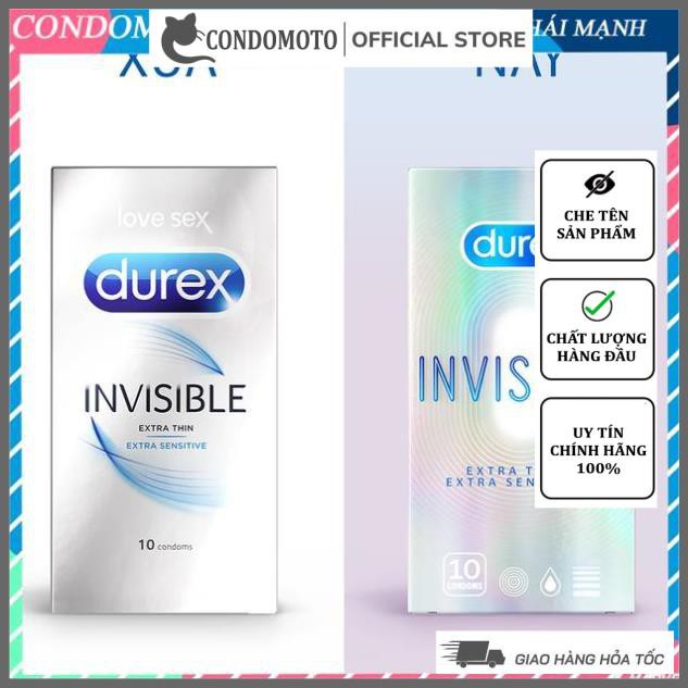 Bao cao su Durex Invisible Extra Thin Extra Sensitive.Bcs SIÊU MỎNG 52mm