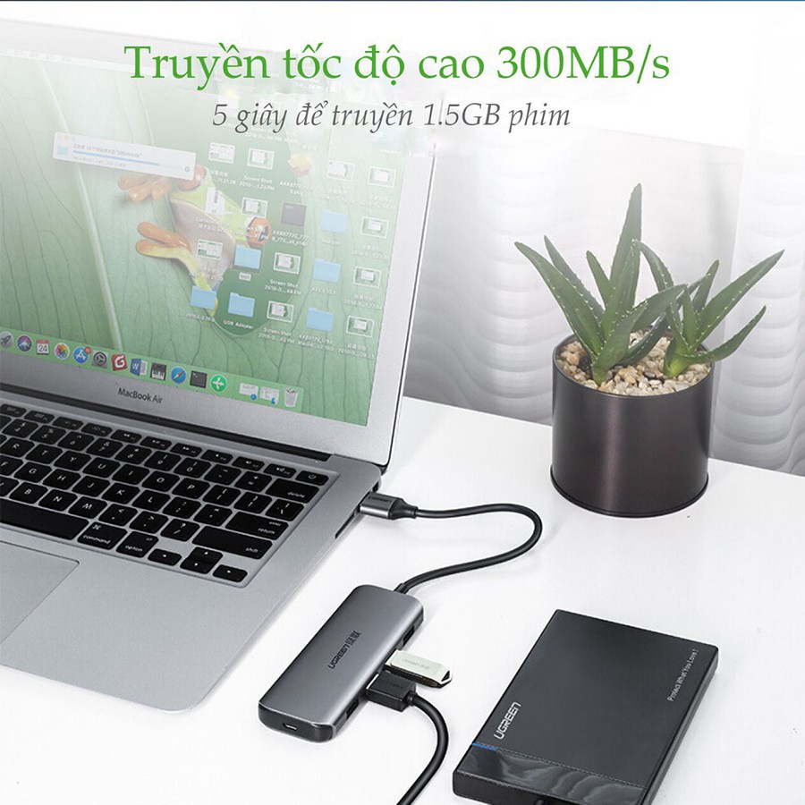 Ugreen 50768 - Bộ chia USB 3.0 ra 4 cổng vỏ nhôm chính hãng - Phukienleduy