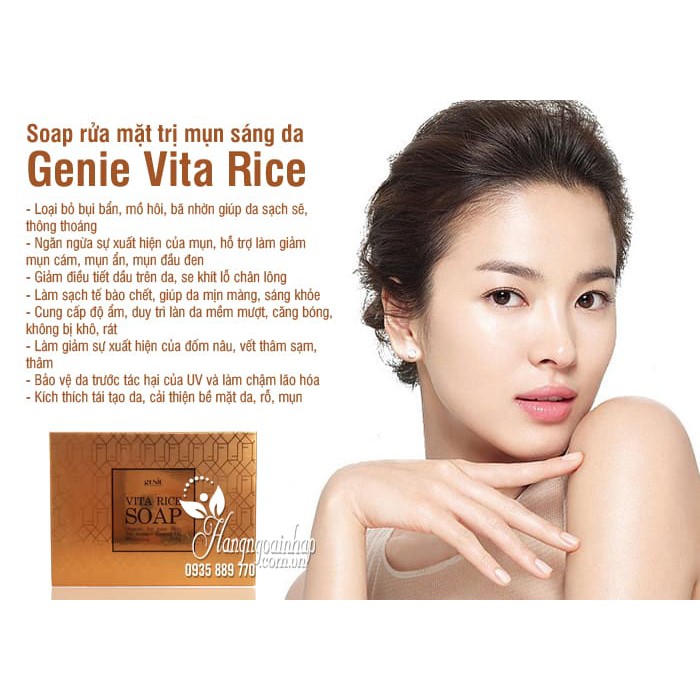 Xà phòng Vita Rice soap rửa mặt Genie