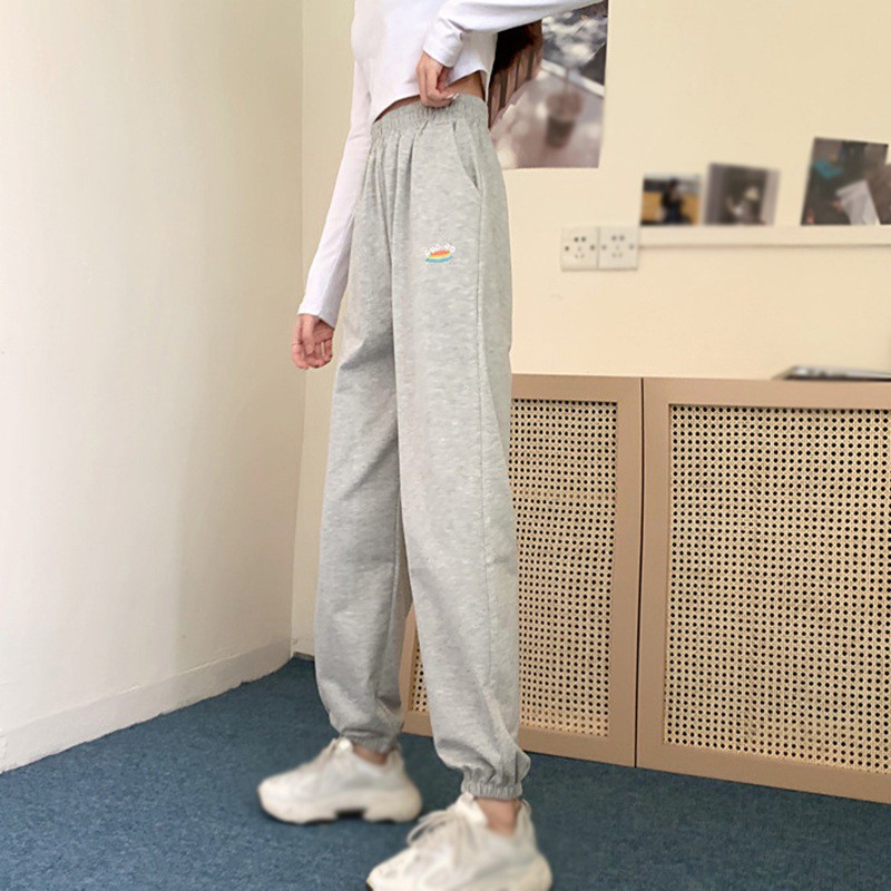 Quần Dài Thể Thao Lưng Cao Phong Cách Hàn Quốc Cho Nữ