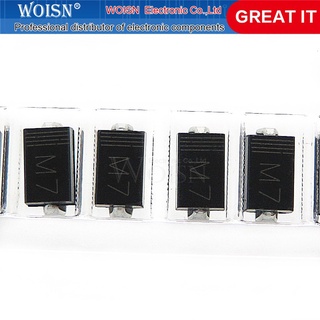 Bộ 100 cái diode chấn lưu 1n4007 In4007 Smd 1a 1000v M7 chuyên dụng