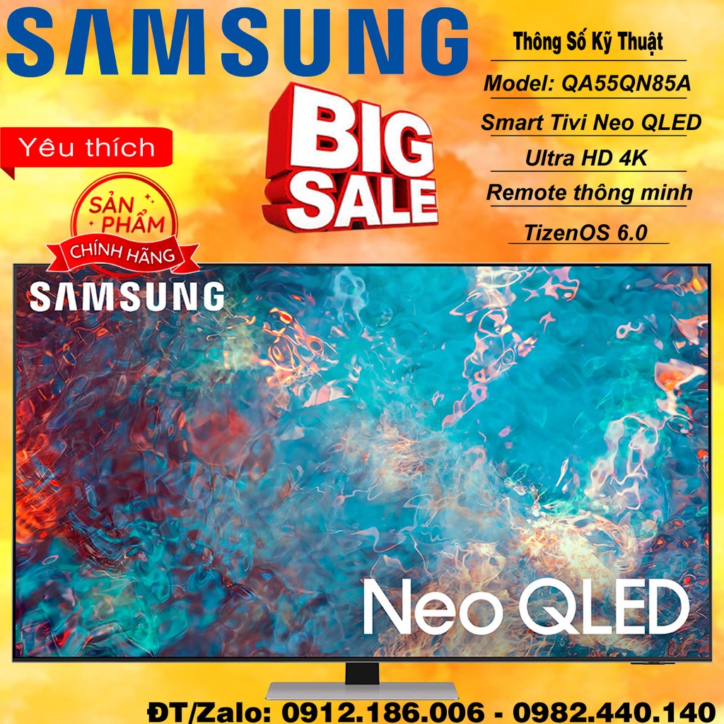 Smart Tivi Neo QLED 4K 55 inch Samsung QA55QN85A chính hãng (Liên hệ với người bán để đặt hàng)