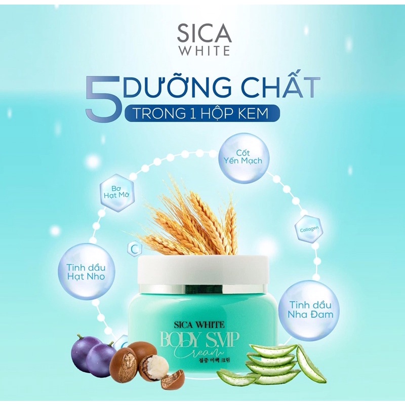 Body Svip SicaWhite Tinh chất Bơ Hạt Mỡ/Siêu Trắng Nhanh-Trắng Thật-Trắng an toàn/Cam kết hiệu quả sau 5-7 ngày dùng