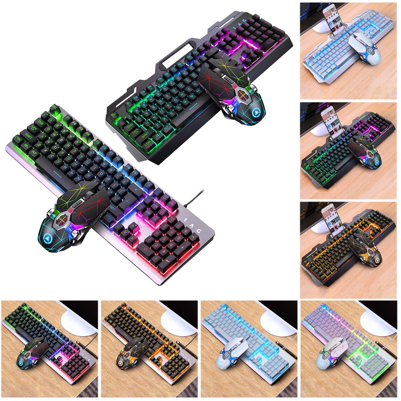 Set Bàn Phím Và Chuột Gaming 104 Phím Rgb Bằng Hợp Kim Nhôm