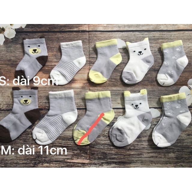 Sét 5 đôi tất lưới cổ cao dày dặn cực xinh cho bé