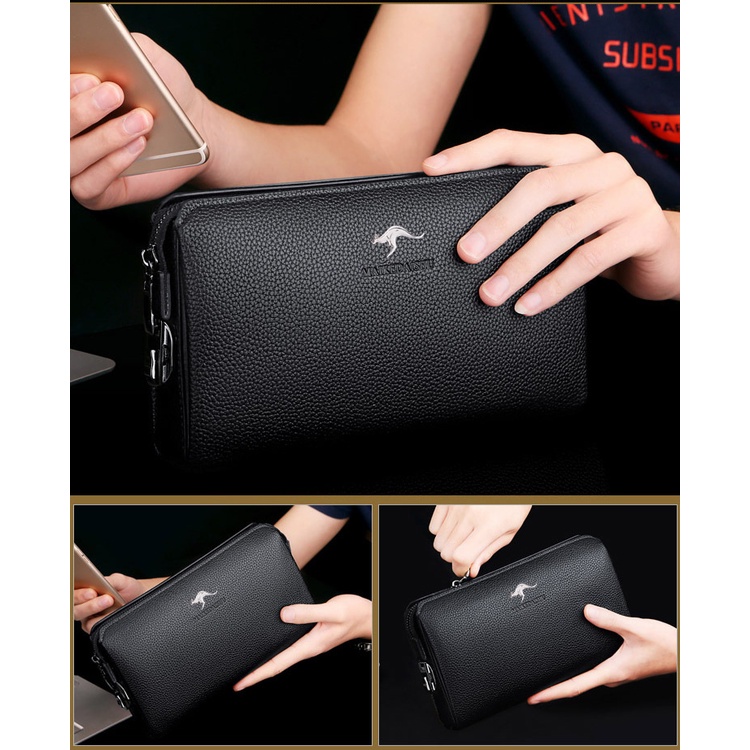 Ví Cầm Tay Nam Chuột túi Hàng Đẹp Da Thật khoá số an toàn kiểu Clutch Nam Cầm Tay Hàng Đẹp  Phong Cách Châu Âu k1991