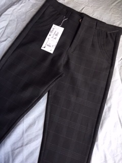 Quần cotton sọc dây kéo
