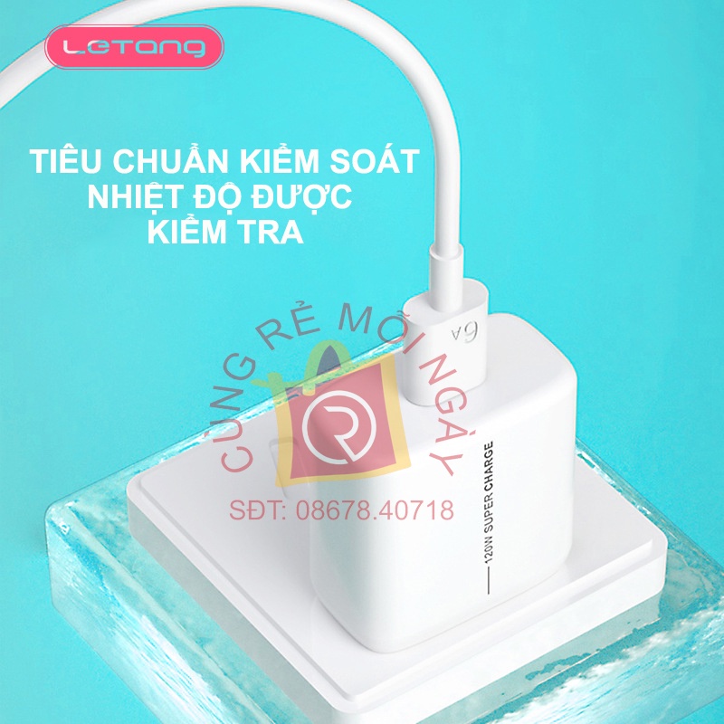Bộ củ sạc cáp dữ liệu sạc nhanh 66W - Tương thích 120W Type-C - sạc đầy đủ giao thức công suất cao