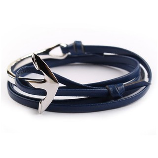 Vòng tay mỏ neo dây da (Dark Blue)