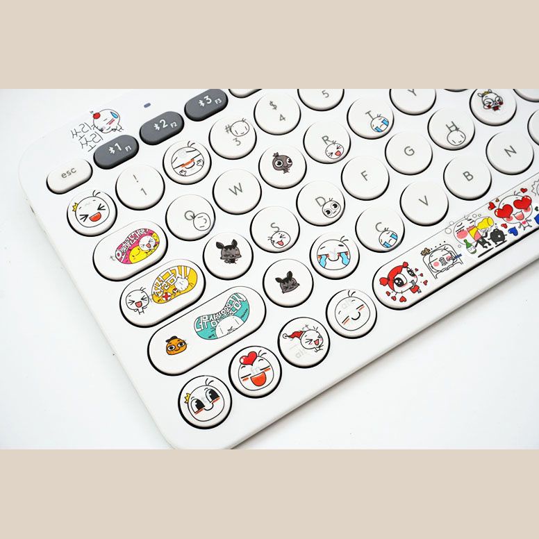 Miếng Dán Bàn Phím Bluetooth Không Dây Logitech K480 / K380 Họa Tiết Hoạt Hình Chống Thấm Nước