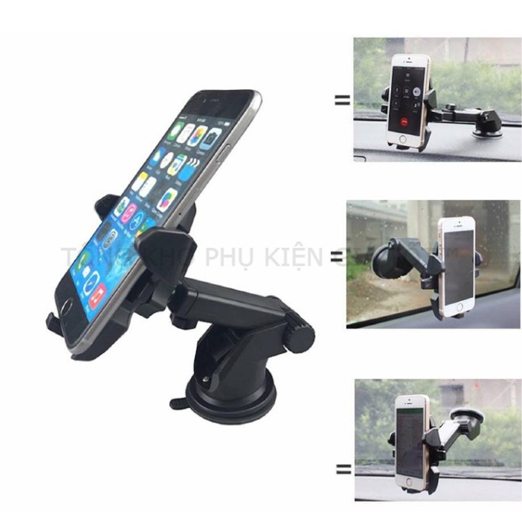Kẹp điện thoại trên ô tô xoay 360, giá đỡ đa năng 3 chức năng cho xe hơi | BigBuy360 - bigbuy360.vn