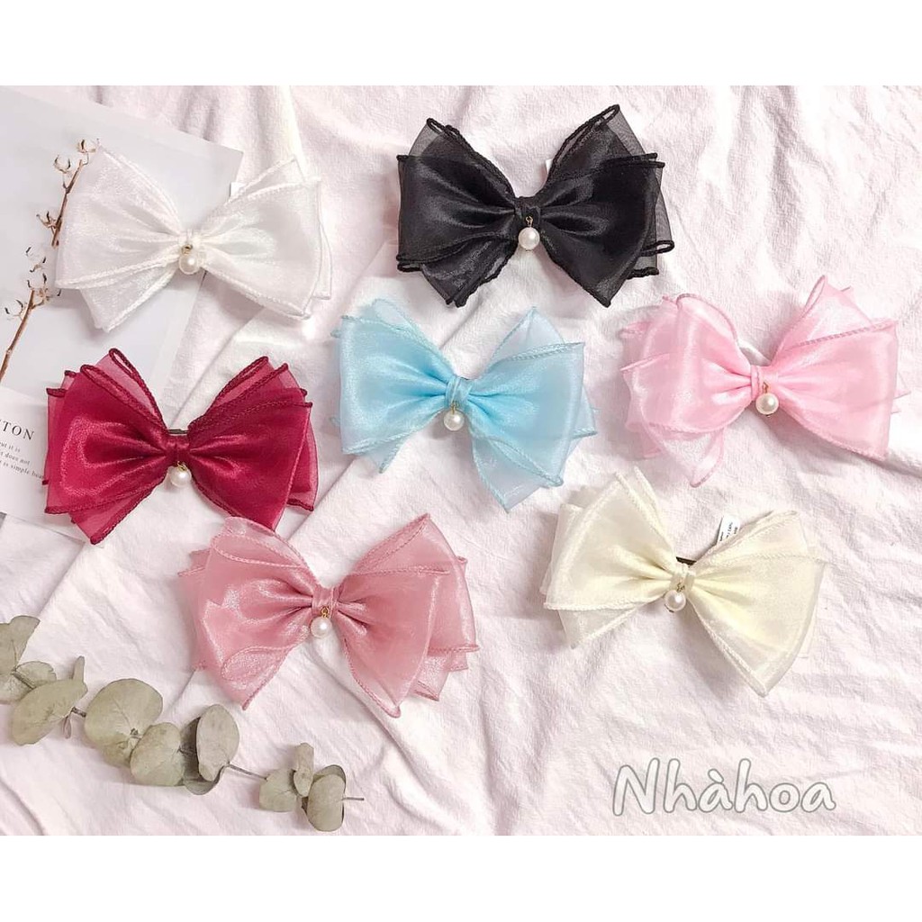 B315 - Kẹp tóc nơ voan xinh xắn
