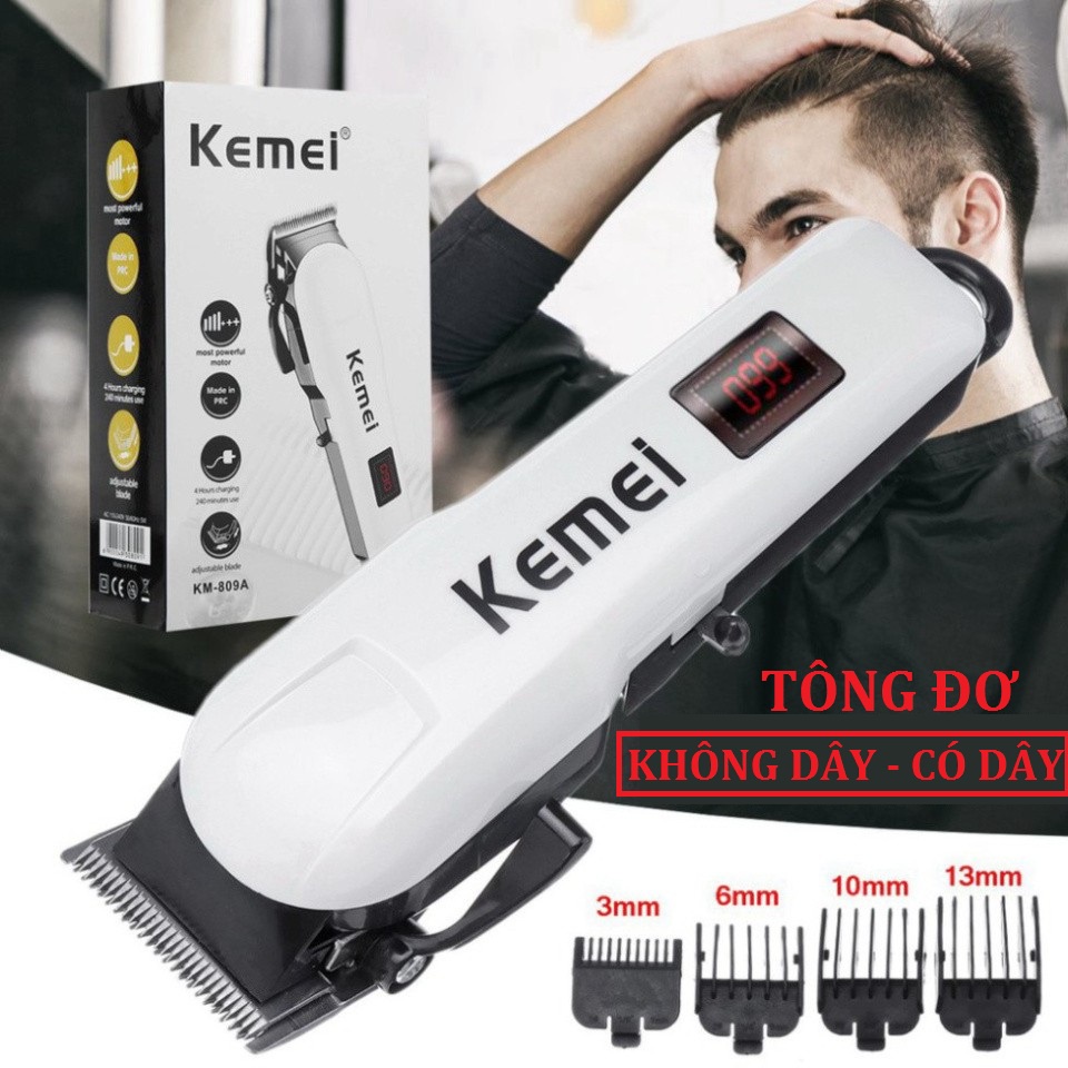 [HÀNG LOẠI 1] Tông Đơ Cắt Tóc Không Dây - Có Dây  KEMEI KM- 809A / KM- 809C - Tông Đơ Cắt Tóc Salon 𝐓𝐃𝟏