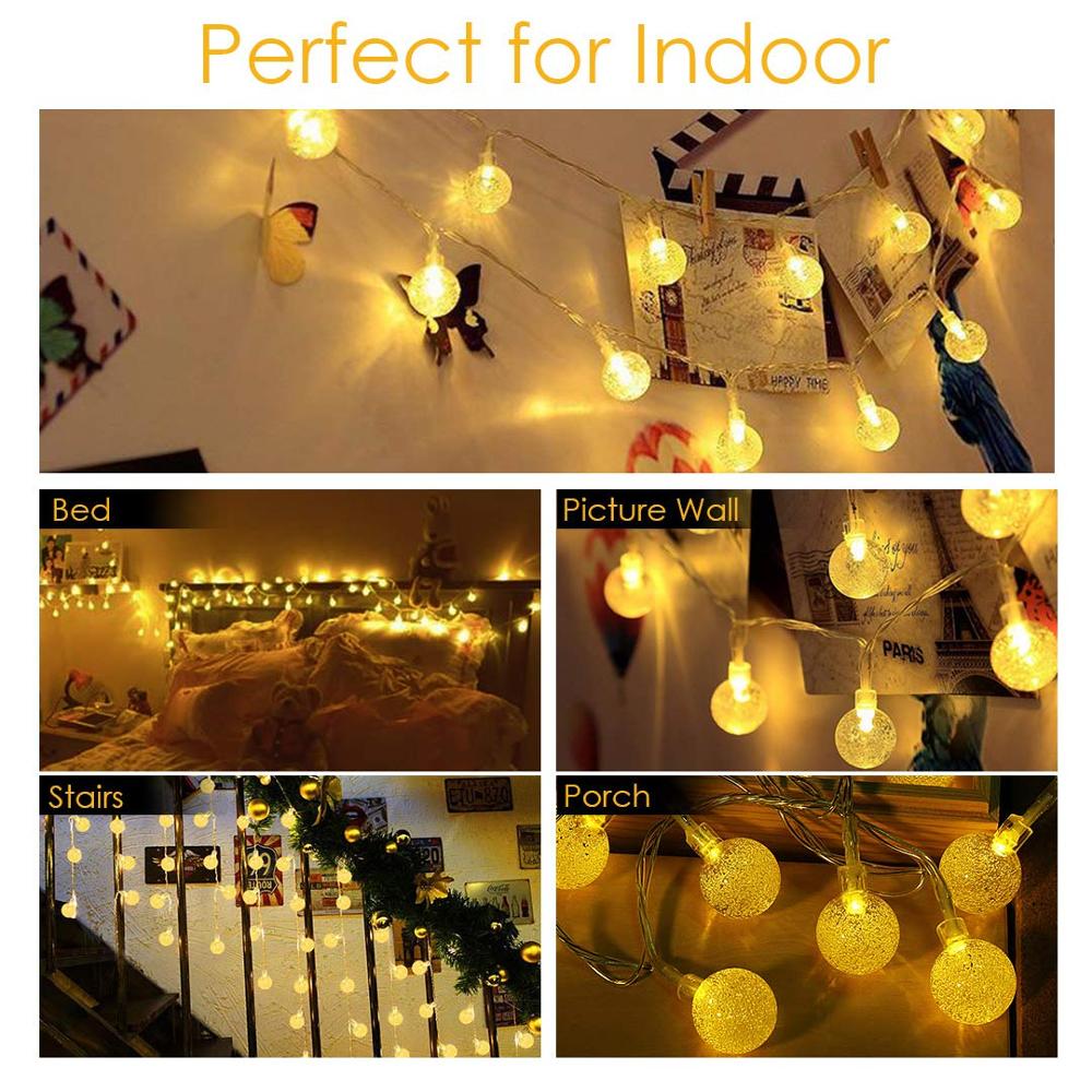 20/30/50/100 Dây Đèn LED sân vườn Đèn LED dây năng lượng mặt trời Bong bóng quả cầu pha lê Quả cầu cổ tích