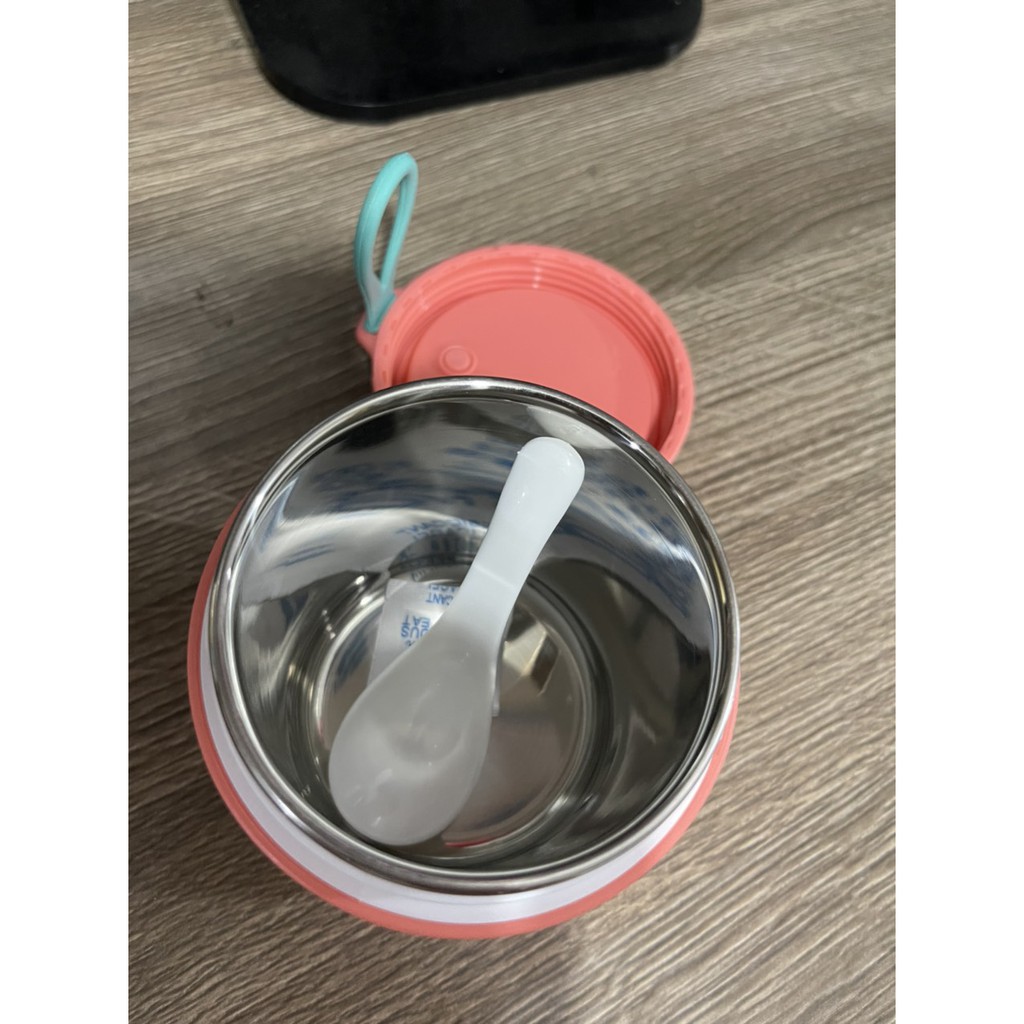 Hộp Ủ Cháo nhựa PP lòng trong inox 500ml Kèm thìa Cao cấp Shalla C61