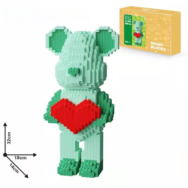 Lego Bearbrick, Đồ Chơi Lắp Ráp Gấu Bearbrick Cỡ Lớn 36cm annhienstore