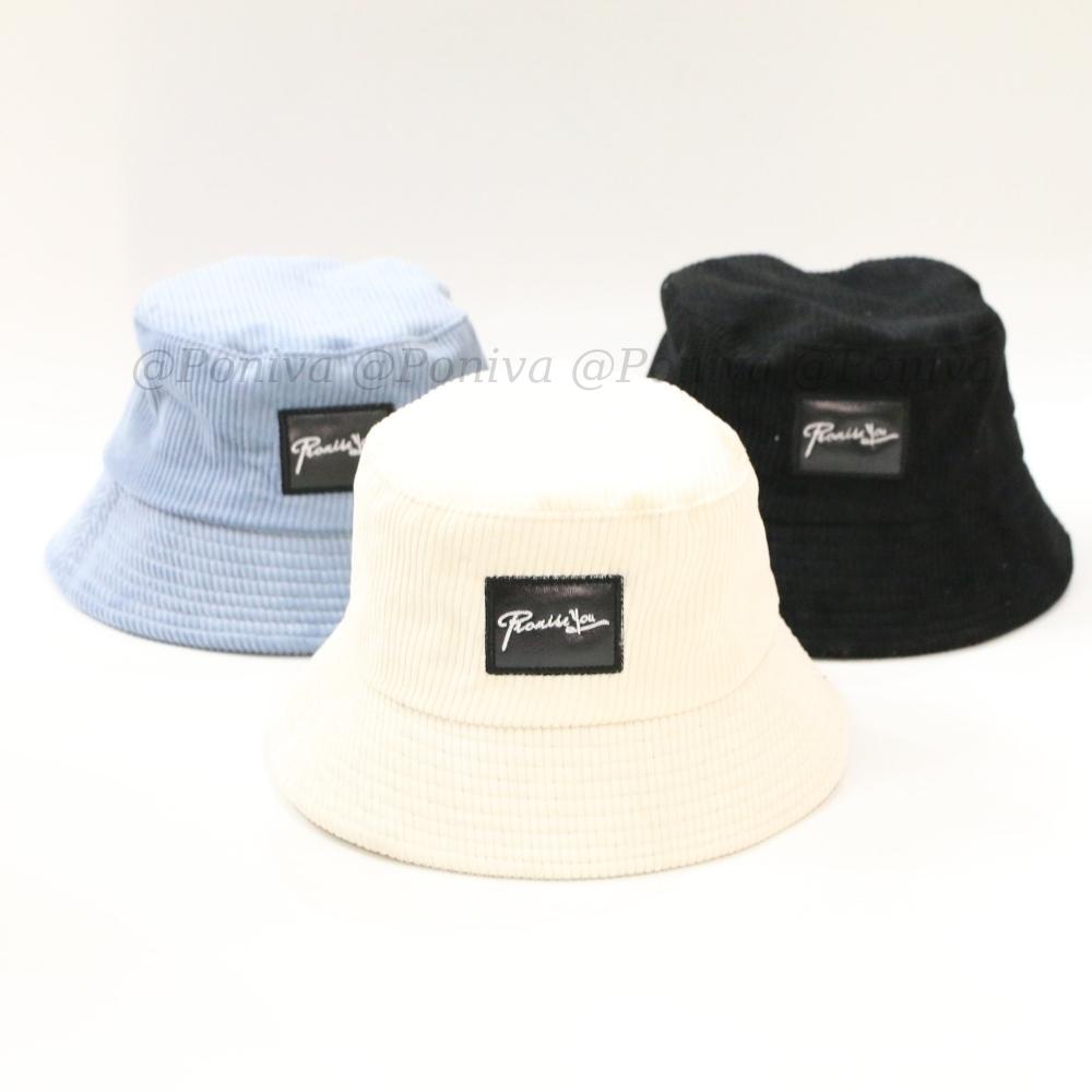 Mũ bucket ❤️ Nón tai bèo vành cụp thêu chữ Promissyou form unisex BK09 nhung tăm Ulzzang Thời trang PONIVA siêu hot